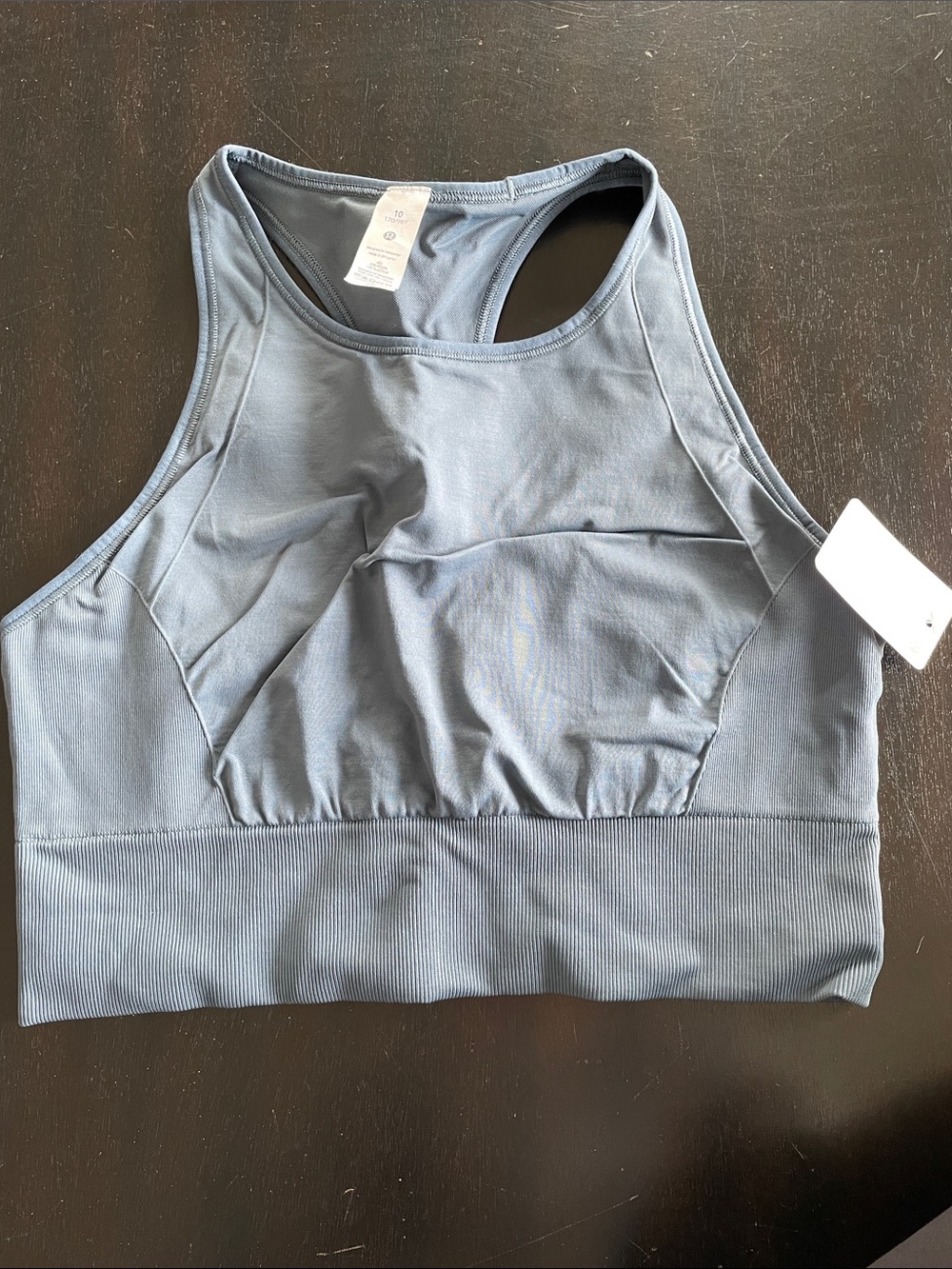 Lululemon Ebb to Train Bra - Women’s High-Neck Seamless Sports Bra - Slate Blue